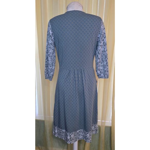 Lands End Dress 3/4 Sleeve Geometric Pattern Size S - Picture 2 of 5